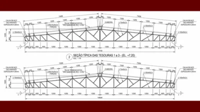 Cálculo de treliça metálica para telhado
