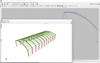 Galpão de estrutura metálica modelado em software de cálculo estrutural