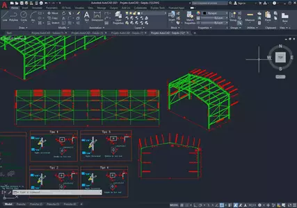 Galpão de Estrutura Metálica DWG – Download de vários projetos