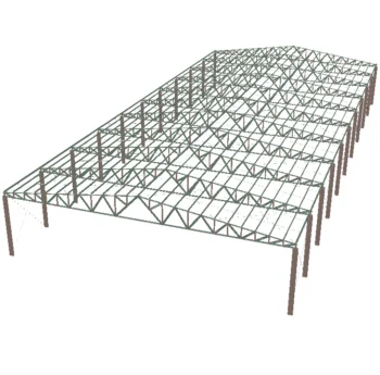 Galpão metálico com vão de 20 metros em planta DWG