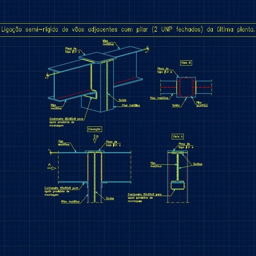 Nó de ligação de estrutura metálica