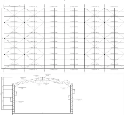 Planta baixa de galpão de estrutura metálica em DWG