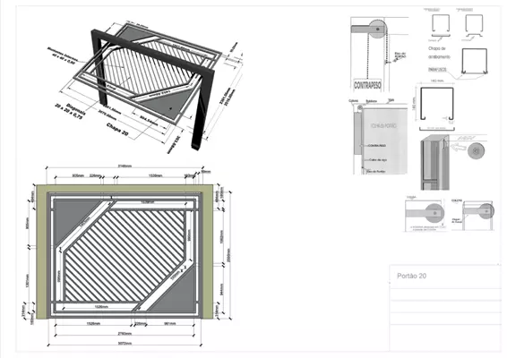 Portão de garagem metálica
