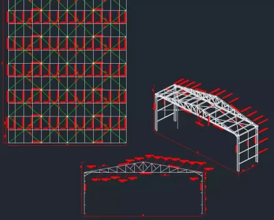 Projeto de galpão em formato DWG no AutoCAD